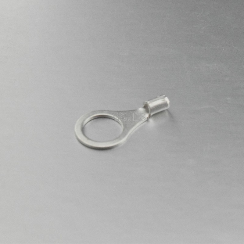 电线铜接头RNB1.25-8紫铜100个线耳圆形裸端头0.5-1.5平OT线鼻子