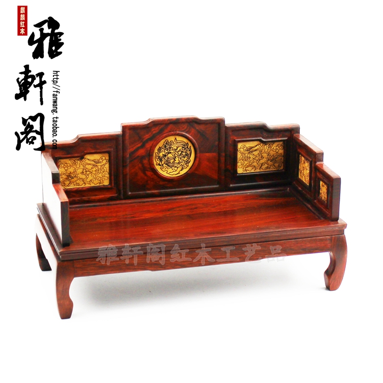 红酸枝罗汉床仿古明清微型家具摆件迷你实木小家具红木工艺品