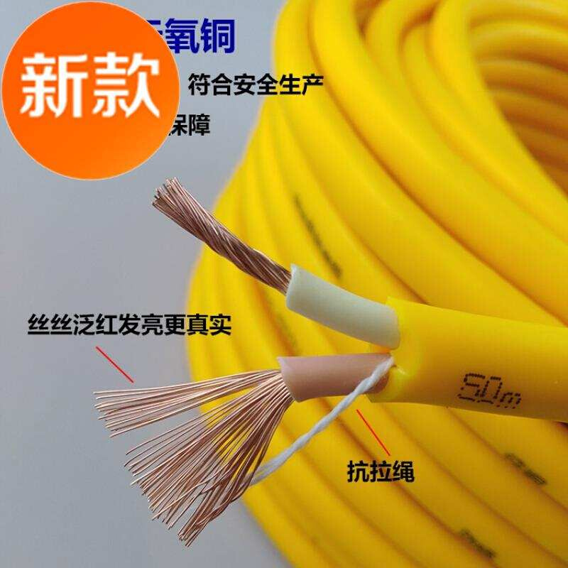 M电线软线电缆线铜芯电源线2芯家用电线2.5 1.5 4平方护套线冻 10