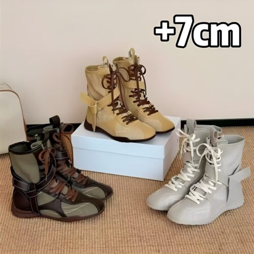 7cm【小个子本命】拳击靴帆布复古西部牛仔旅游马丁短靴53