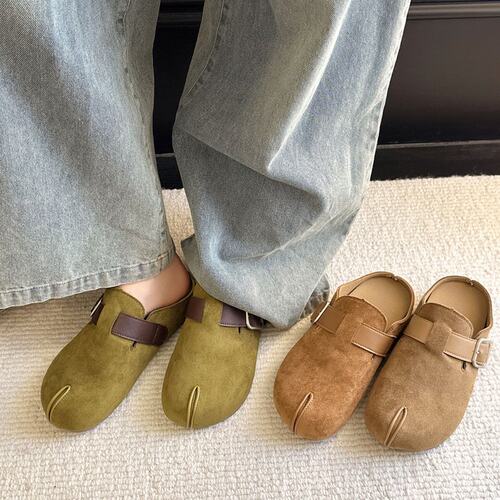 3cm【慵懒韩系】内增高勃肯鞋女秋夏外穿包头半拖鞋53