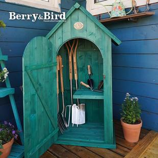 Berry&Bird户外花园工具房收纳别墅阳台园艺小储物柜木制防晒防水