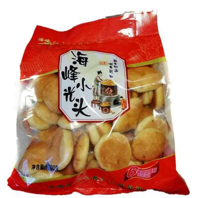 包邮北票海峰光头饼800克袋装早餐零食老式糕点白面发面饼干原味