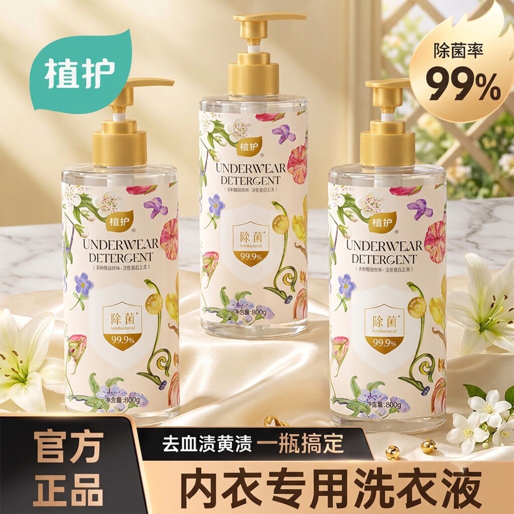 植护内衣内裤清洗液洗内裤专用女士除菌除螨去血渍正品内衣洗衣液