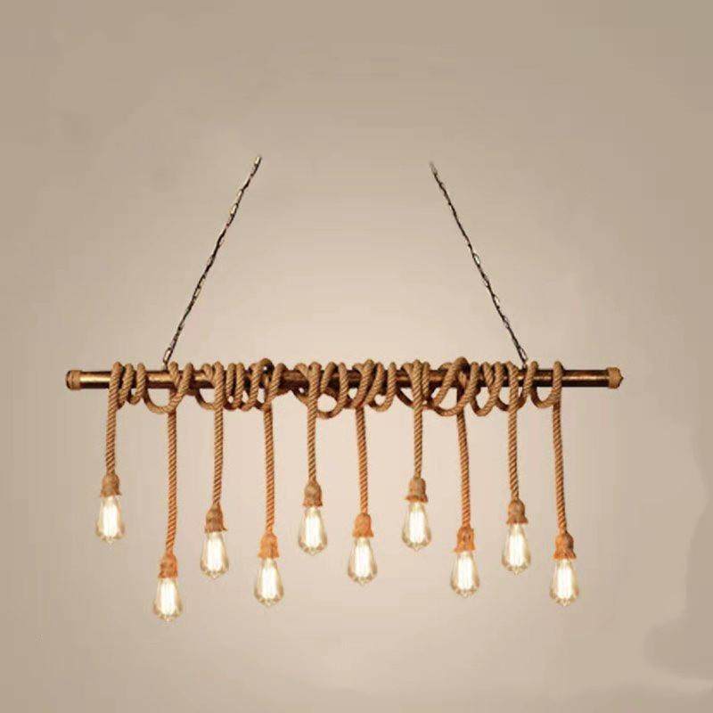 工业风麻绳竹筒水管吊灯客餐咖啡厅过道卧创意竹子服装店铺装饰灯,家装灯饰光源,智能吊灯,淘宝优惠券,粉丝福利购,淘宝优惠卷