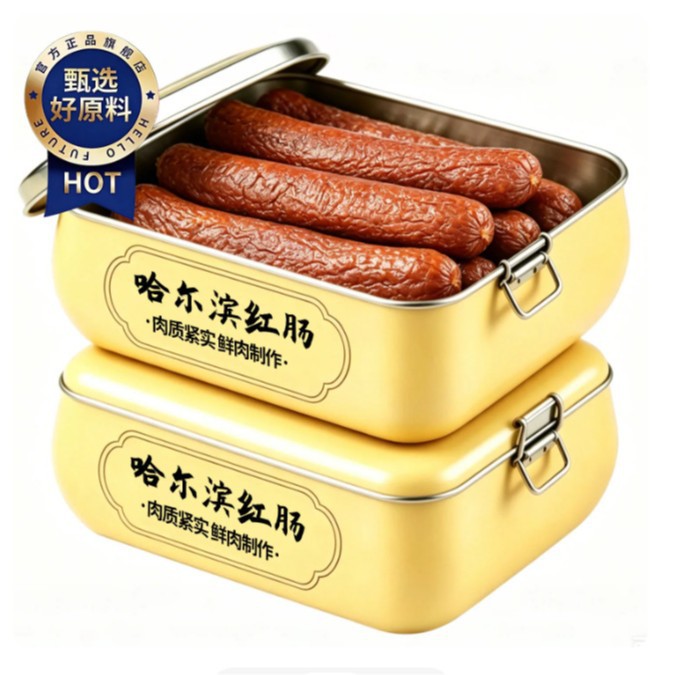 正宗哈尔滨红肠官方旗舰店黑龙江香肠东北特产即食烟熏肉腊肠火腿