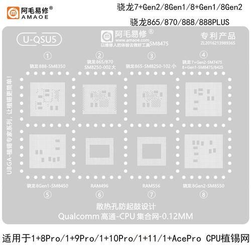 适用一加手机CPU钢网1+8PRO/1+9PRO/1+10PRO/1+11/1+AcePro植锡网