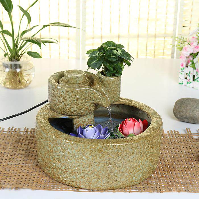 陶瓷流水喷泉加湿器风水球轮招财鱼缸乔迁开业礼品客厅办公室摆件