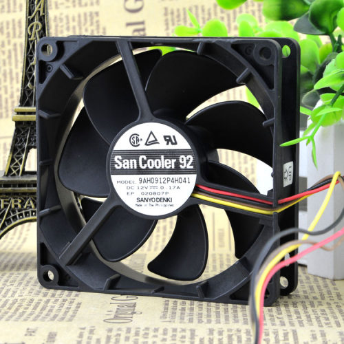全新原装山洋 9cm9225 12V0.17A 9AH0912P4H041 4针PWM超静音风扇