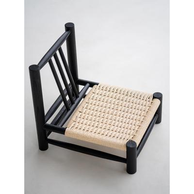 三集宜川靠背禅宗椅侘寂式家庭阳台小椅实木矮凳榆木榻榻米海湾窗