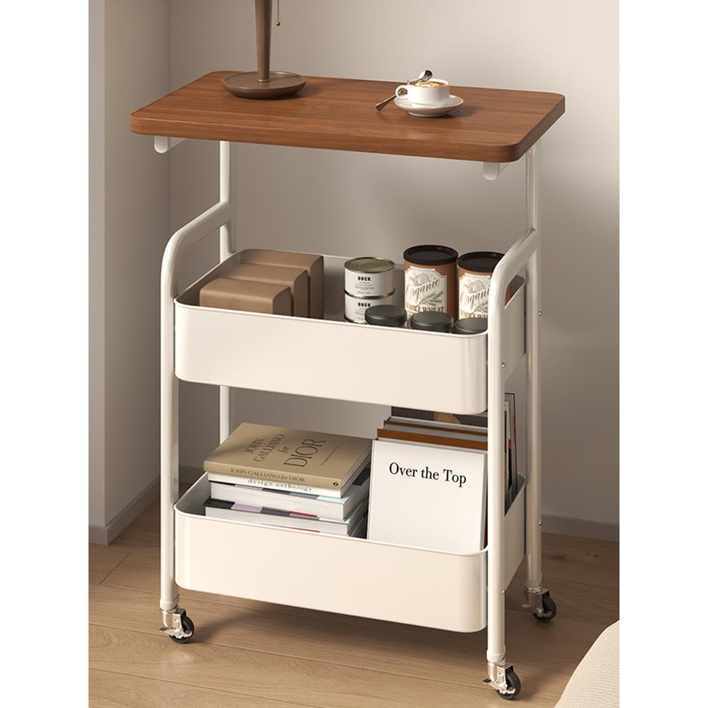 小推车床头可移动零食收纳置物架沙发边几落地床边茶几小桌子客厅