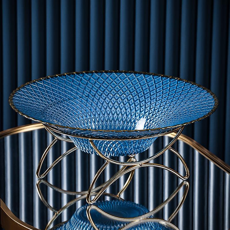 玻璃水果盘家用2021新款高端大气轻奢风网红客厅茶几零食糖果摆件