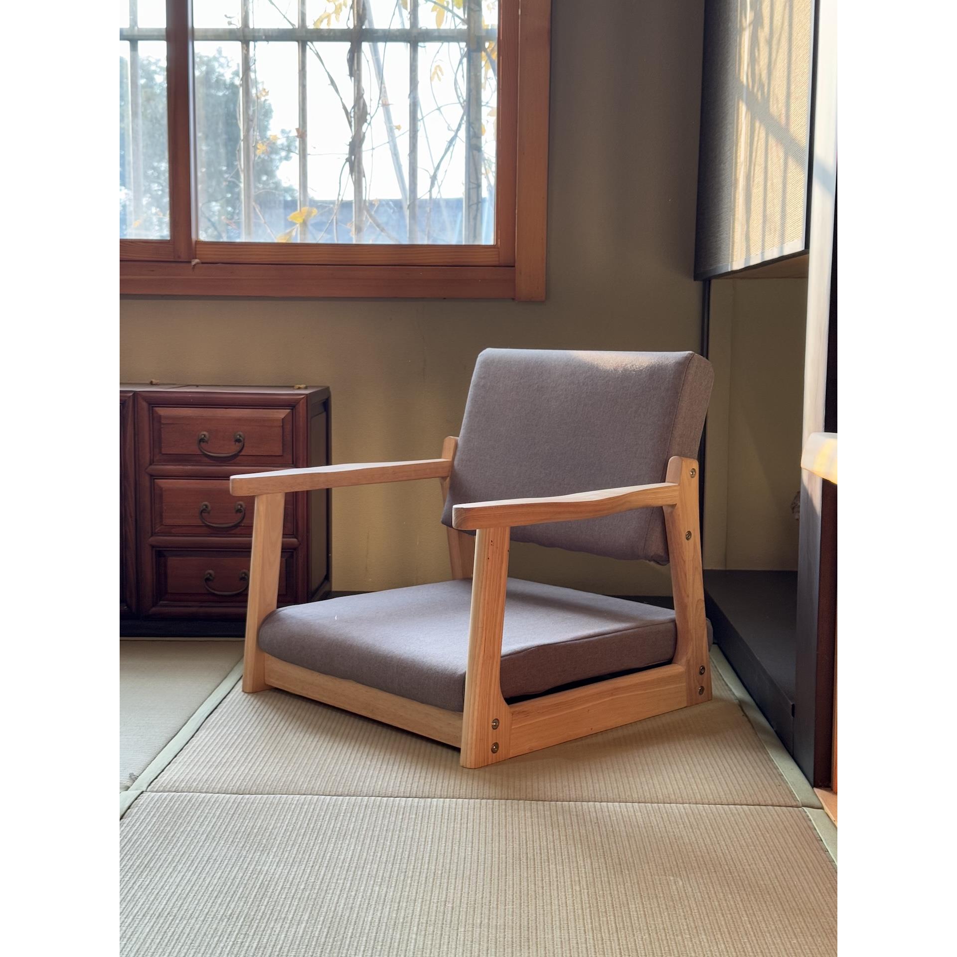 日式和室椅榻榻米座椅实木床上靠背椅无腿靠背椅飘窗椅和式炕椅