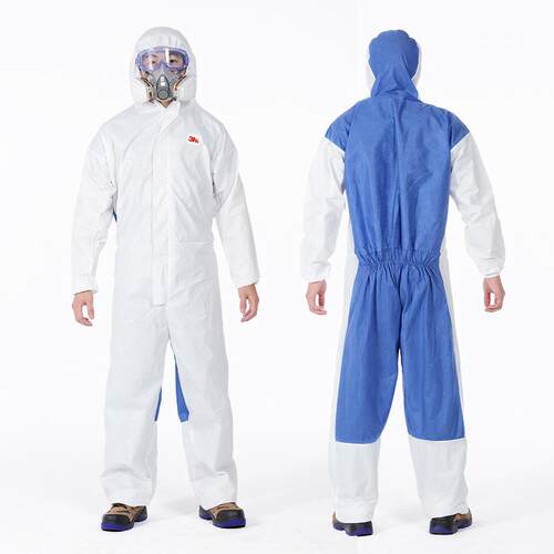 3M 4535白色带帽连体防护服防化学溅射后背透气喷漆防尘服防护服