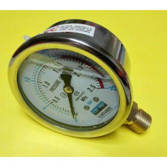 耐震压力表 pressure gauge 0～2.5mpa 25bar 螺纹m14X1.5 63mm
