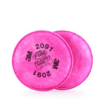正品3M 2091 P100 过滤棉 防尘棉 过滤纸 防烟配半面具滤芯使用