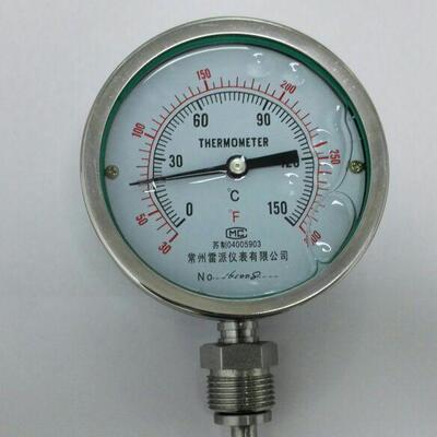 雷派 THERMOMETER 不锈钢耐震双金属温度计 wssn-411bf 0～150℃