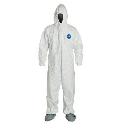 杜邦Tyvek400防护服TY122S WH D级防护服防化服 连体带脚套 防滑