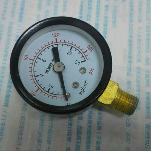 压力表 0-12kg/cm2 0-160psi 金属喷漆外壳直径40mm 铜螺纹 铁壳