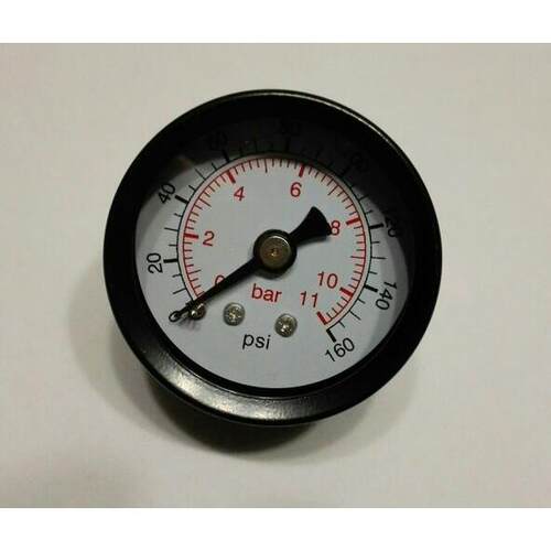 轴向压力表 0～11bar 0～160psi 黑壳直径40mm 螺纹ZG1/8 PT1/8