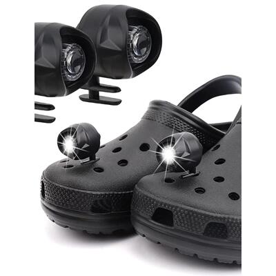 单个塑胶Headlights for Croc洞洞鞋灯 户外野营踏足鞋灯