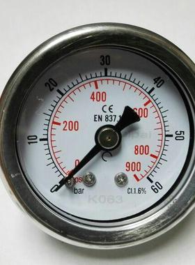 不锈钢外壳轴向压力表 Y-40Z 直径40mm 60bar 900psi 铜螺纹ZG1/8
