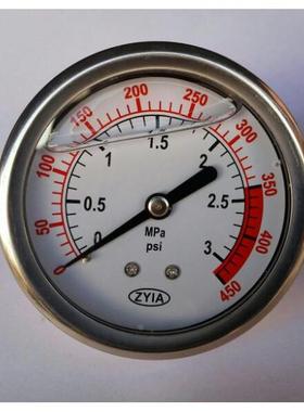 zyia 轴向耐震压力表 ytn-60z 螺纹 zg1/4 压力0-3mpa 450psi
