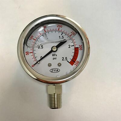 防震压力表 zyia 径向 直径61-68mm 压力2.5mpa 350psi YTN-63