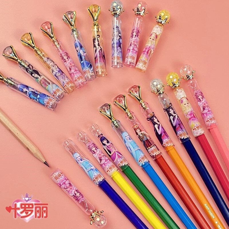 正版叶罗丽铅笔帽可爱少女心宝石钻石铅笔保护套小学生防戳笔盖