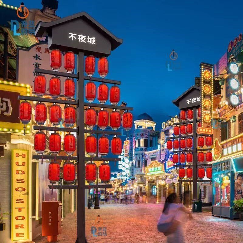 亚克力户外防水防晒八面文旅灯笼景区饭店led不夜城冬瓜仿古宫灯
