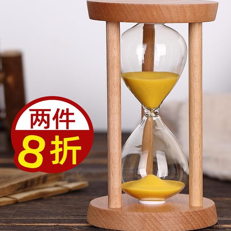 防摔3分时小摆件时间小沙漏计时器儿童30漏斗一15流沙一套瓶半钟5