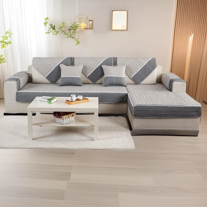 全棉沙发垫组合简约现代坐垫防滑四季通用定做实木真皮沙发套罩巾