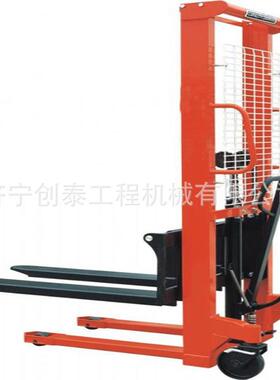 手动液压升高搬运堆高车012TT3T手装推升降叉卸车起重工具车堆高