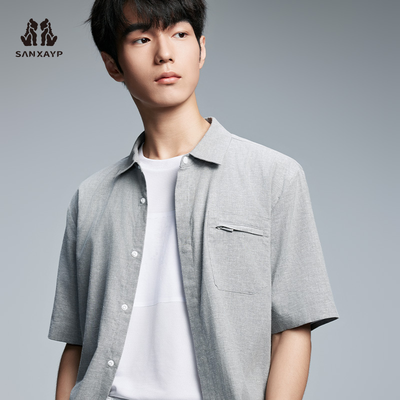 薄款透气短袖衬衣宽松轻奢上衣