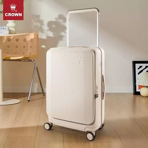 皇冠25寸宽拉杆铝框前开拉链箱