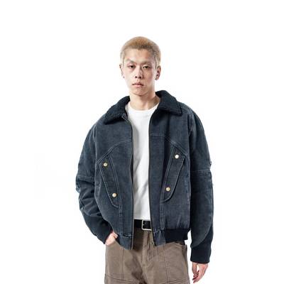 SVDDXNLY秋做旧古彷羊羔24AW07绒加厚冬解构外套水重磅洗覆牛仔棉