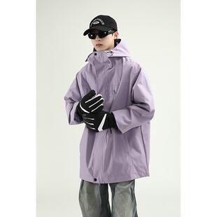 ABFR美冲o式高街浅紫色锋衣春秋季潮hiphp情侣男款牌ABFR-1-3夹克