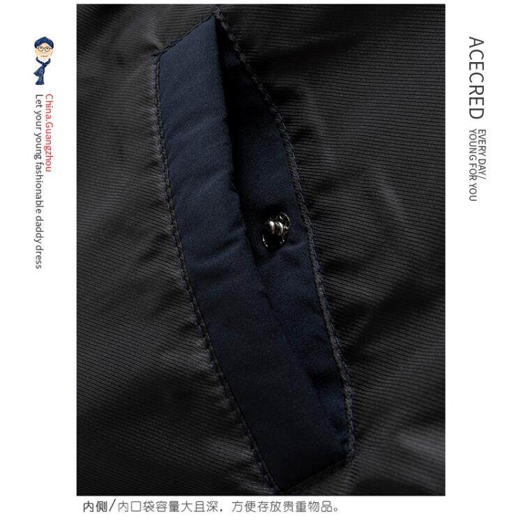 爸爸外套中老年人装薄款棉衣年干部夹克男秋ONT冬棉爷服爷老人中