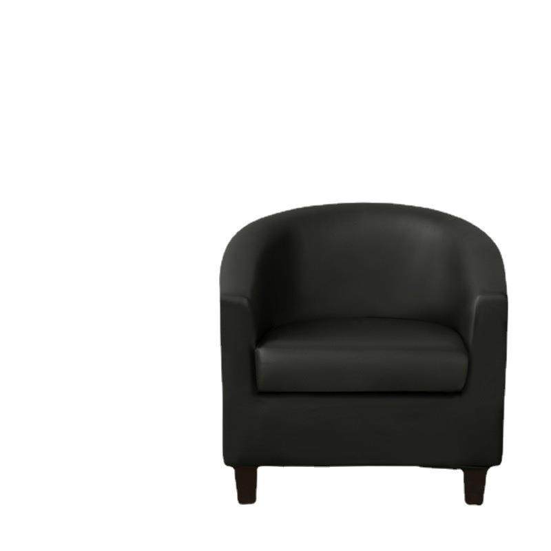 坐垫款皮革半圆形沙发套单人俱乐部椅子套全包美式卡座沙发罩