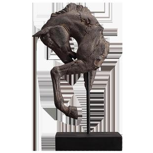 饰品树脂摆件客厅玄关书房摆设 仿古将军马头摆饰家居软装 美式 风格