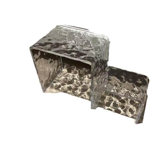 水波纹亚克力小凳子矮凳家用梳妆凳透明浴室凳洗澡防水换鞋板凳