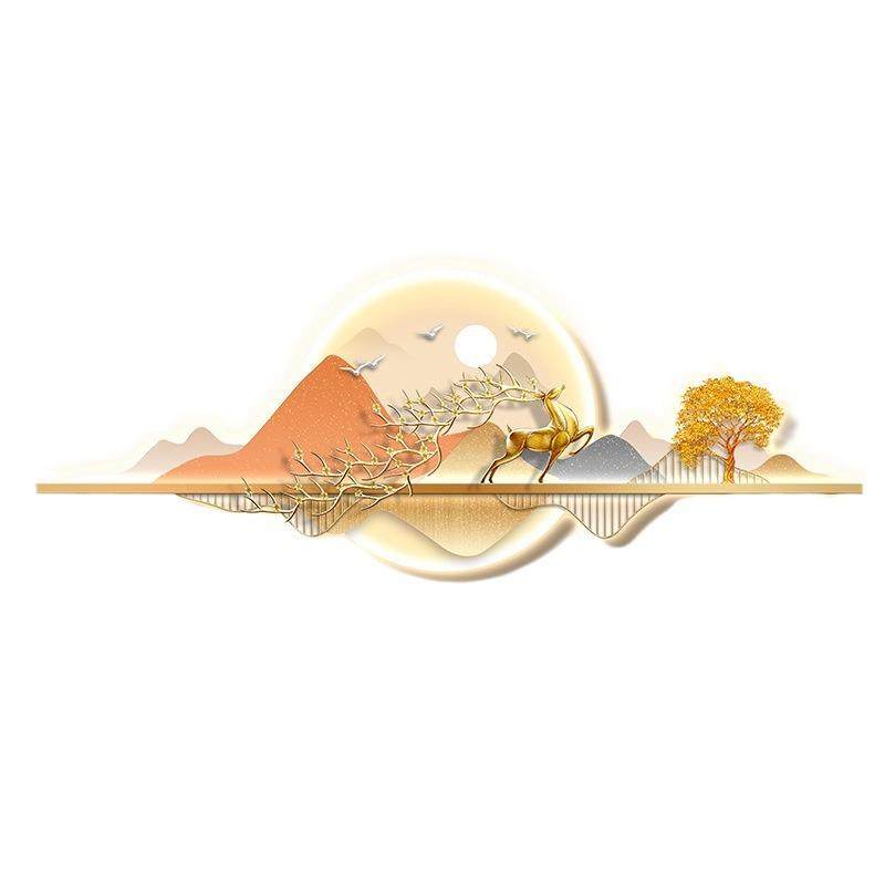 高档大气壁画灯画客厅装饰画现代轻奢新中式山水画沙发背景墙挂画,家居饰品,现代装饰画,淘宝优惠券,粉丝福利购,淘宝优惠卷