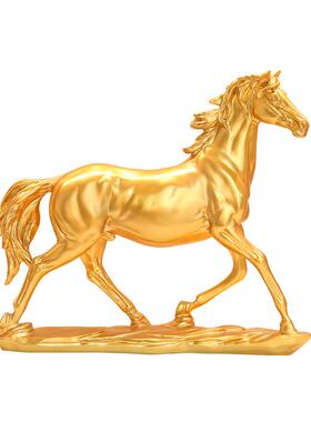 招财骏马摆件现代轻奢高档创意办公室客厅家居软装工艺品厂家