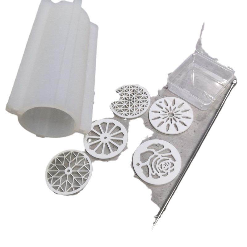 手工皂硅胶大圆柱模具6花1杆万花筒渲染套装容量700ML直径6.5CM