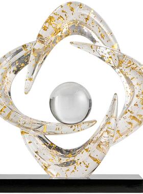 时来运转树脂工艺品新中式高级感客厅玄关家居饰品办公室装饰摆件