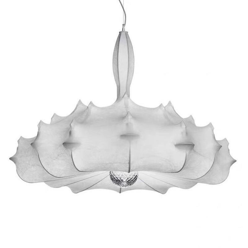北欧简约设计师款蚕丝吊XDT-6407灯别墅客厅式餐意厅意创术艺飞艇
