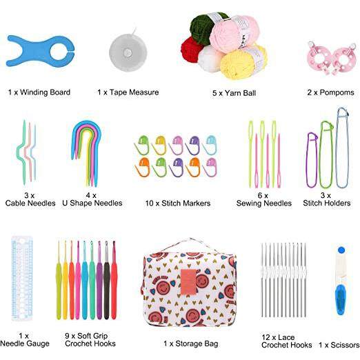 59件套钩针套装彩色TPR软柄钩针便携式收纳包毛线编织工具,居家布艺,针,淘宝优惠券,粉丝福利购,淘宝优惠卷