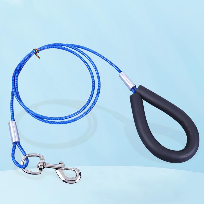 狗狗牵引绳耐防咬遛狗绳子中大小型犬钢丝材质绳柯基拉布拉多用