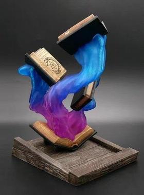 创意个性魔法书骰子塔塔书摆件模型桌面装饰品覆古树脂摆件礼物男