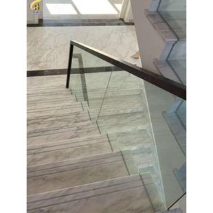 上海楼梯扶手实木卡槽网红玻璃扶手护栏别墅高档轻奢现代玻璃栏杆